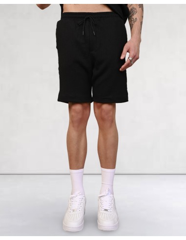 Short effet crêpe noir