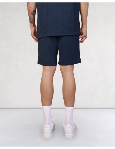 Short effet crêpe bleu