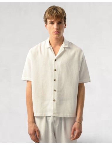 Chemisette coton lin classe et fluide blanc