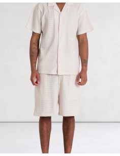 Short en crochet beige ultra fluide