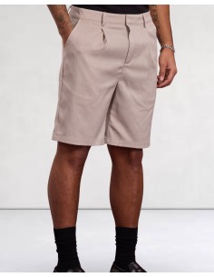 Short tailored à pince beige