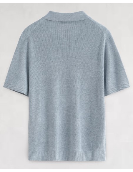 Polo léger en maille fine gris clair