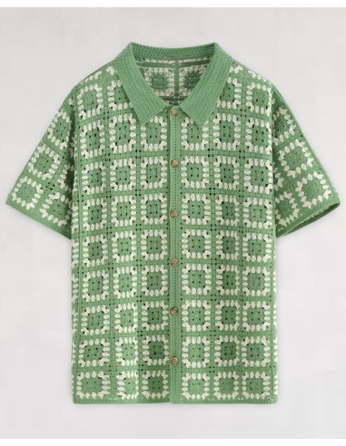 Chemisette verte grosse maille "MACHA"