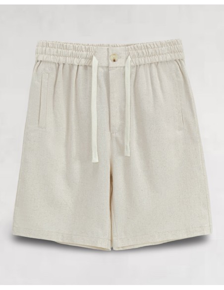 Short en lin à lacets beige