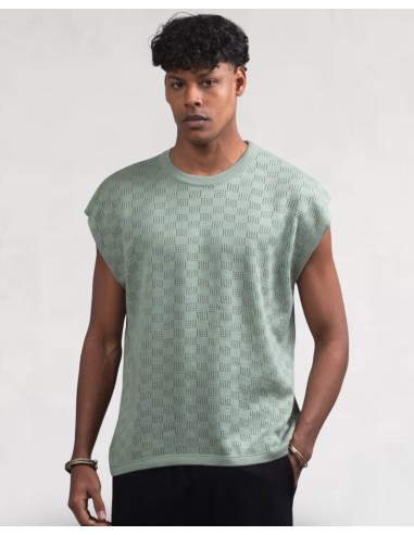 Débardeur en crochet vert