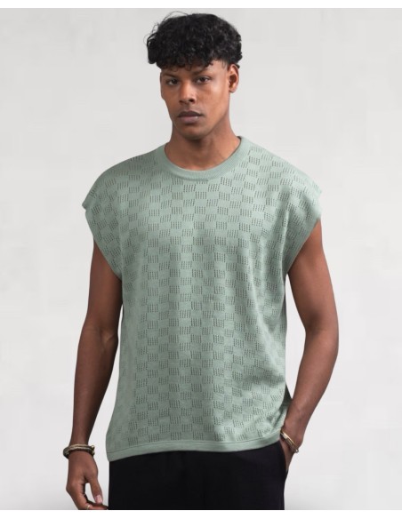 Débardeur en crochet vert