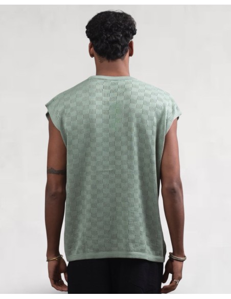 Débardeur en crochet vert