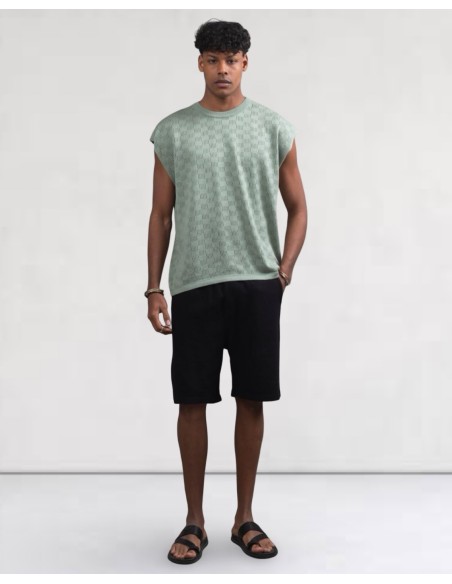 Débardeur en crochet vert