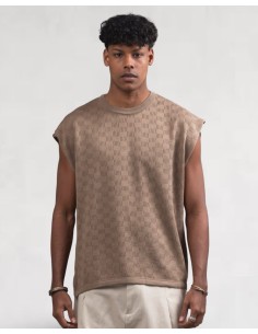 Débardeur en crochet marron