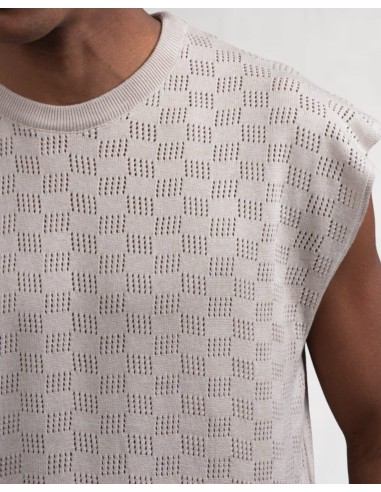 Débardeur en crochet beige