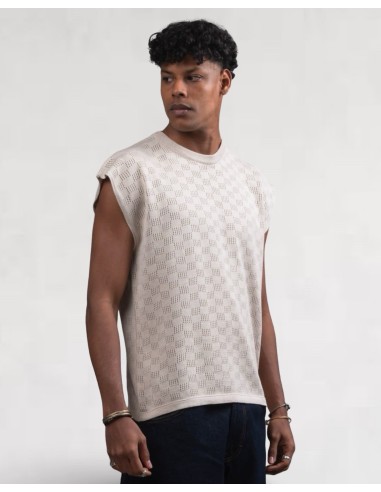 Débardeur en crochet beige