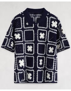 Chemisette en crochet bleu...