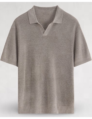 Polo léger en maille fine beige