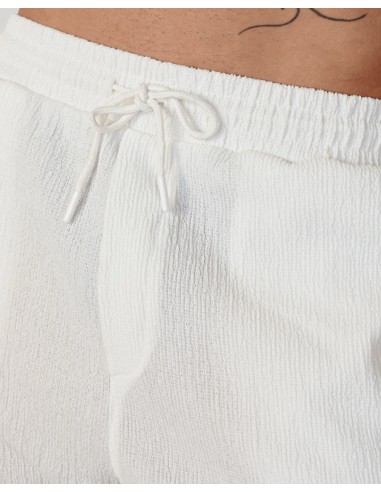 Short effet crêpe blanc
