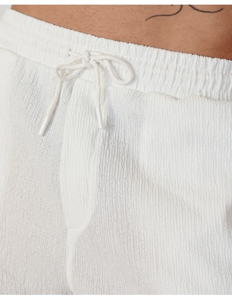 Short effet crêpe blanc