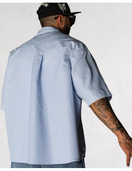 Chemisette rayée boxy bleu