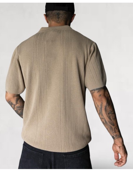 Polo en maille "island" marron