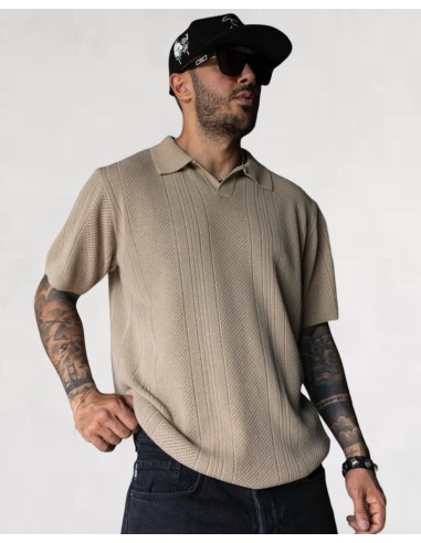 Polo en maille "island" marron Polo en maille "island" marron