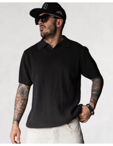 Polo en maille "island" noir