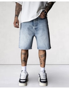 Short en jean regular bleu