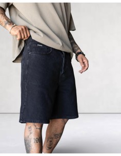 Short en jean regular noir 2