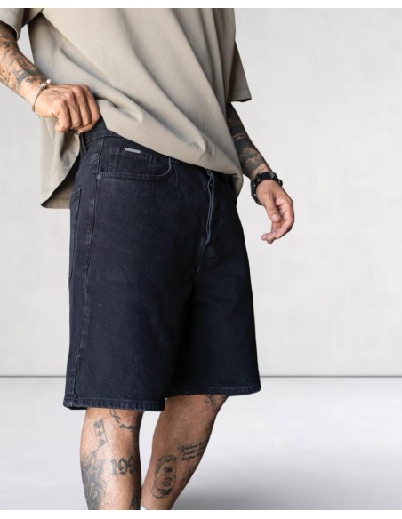 Short en jean regular noir