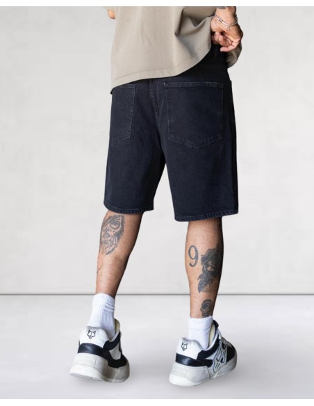 Short en jean regular noir