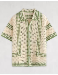 Chemisette beige et verte...