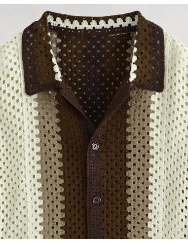 CHEMISE TEXTURÉE EN CROCHET MARRON