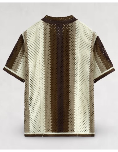 CHEMISE TEXTURÉE EN CROCHET MARRON