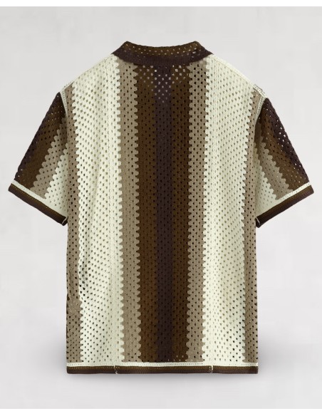 CHEMISE TEXTURÉE EN CROCHET MARRON