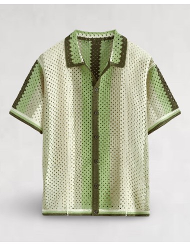 Chemisette verte en crochet "ELEMENT"
