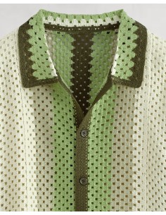 Chemisette verte en crochet "ELEMENT" 2