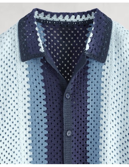 Chemisette bleue en crochet "ELEMENT"