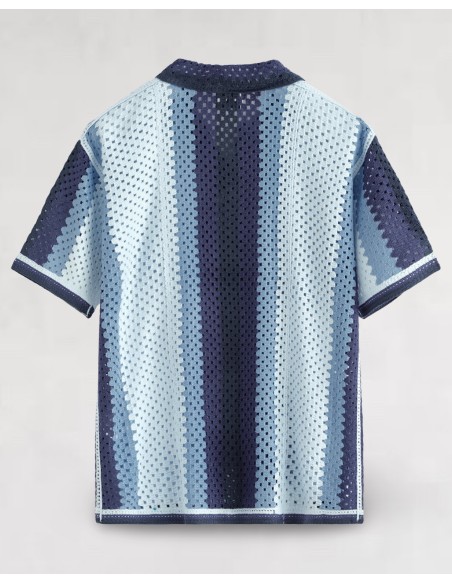 Chemisette bleue en crochet "ELEMENT"