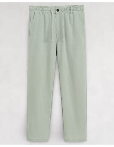 Pantalon en toile uni vert d'eau
