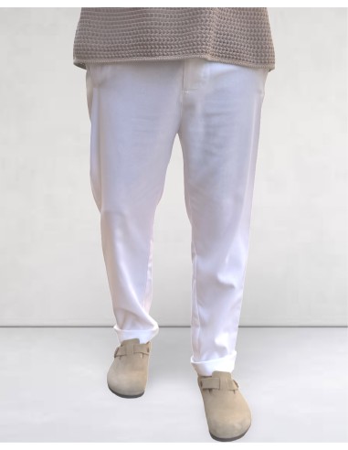 Pantalon en toile uni blanc