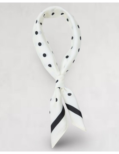 Foulard blanc et noir à petit pois