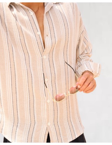 Chemise "Buldan" beige et noir Chemise "Buldan" beige et noir