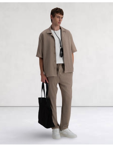 Pantalon effet crêpe beige