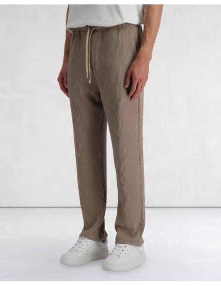 Pantalon effet crêpe beige