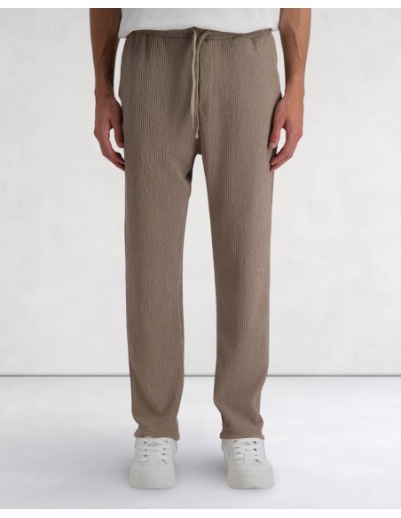 Pantalon effet crêpe beige