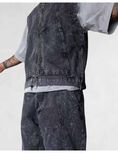 Veste sans manche Denim Streetwear...