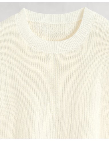 Pull en maille sans manche écru