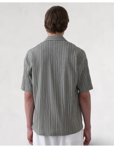 Chemise fine en toile rayée verte Chemise fine en toile rayée verte
