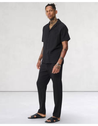 Ensemble pantalon chemisette fluide noir