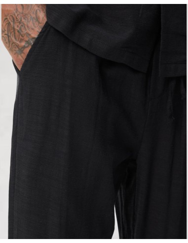 Ensemble pantalon chemisette fluide noir
