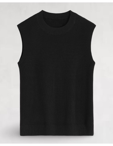 Pull en maille sans manche noir