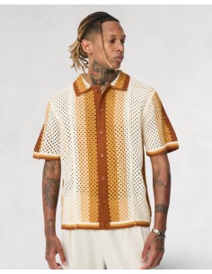 Chemisette "EGYPTE" en crochet camel