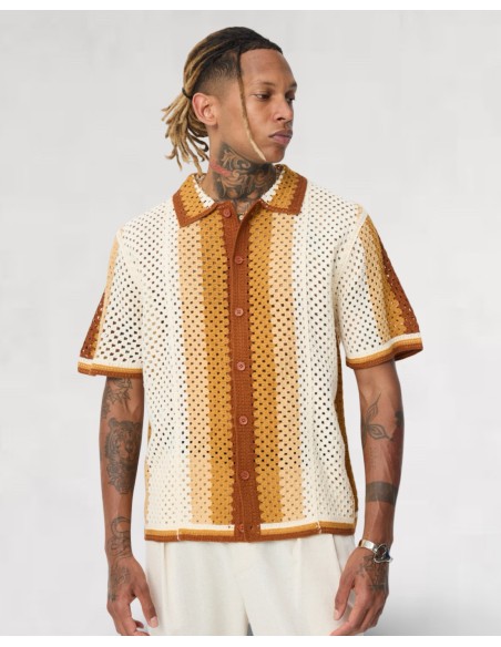 Chemisette "EGYPTE" en crochet camel